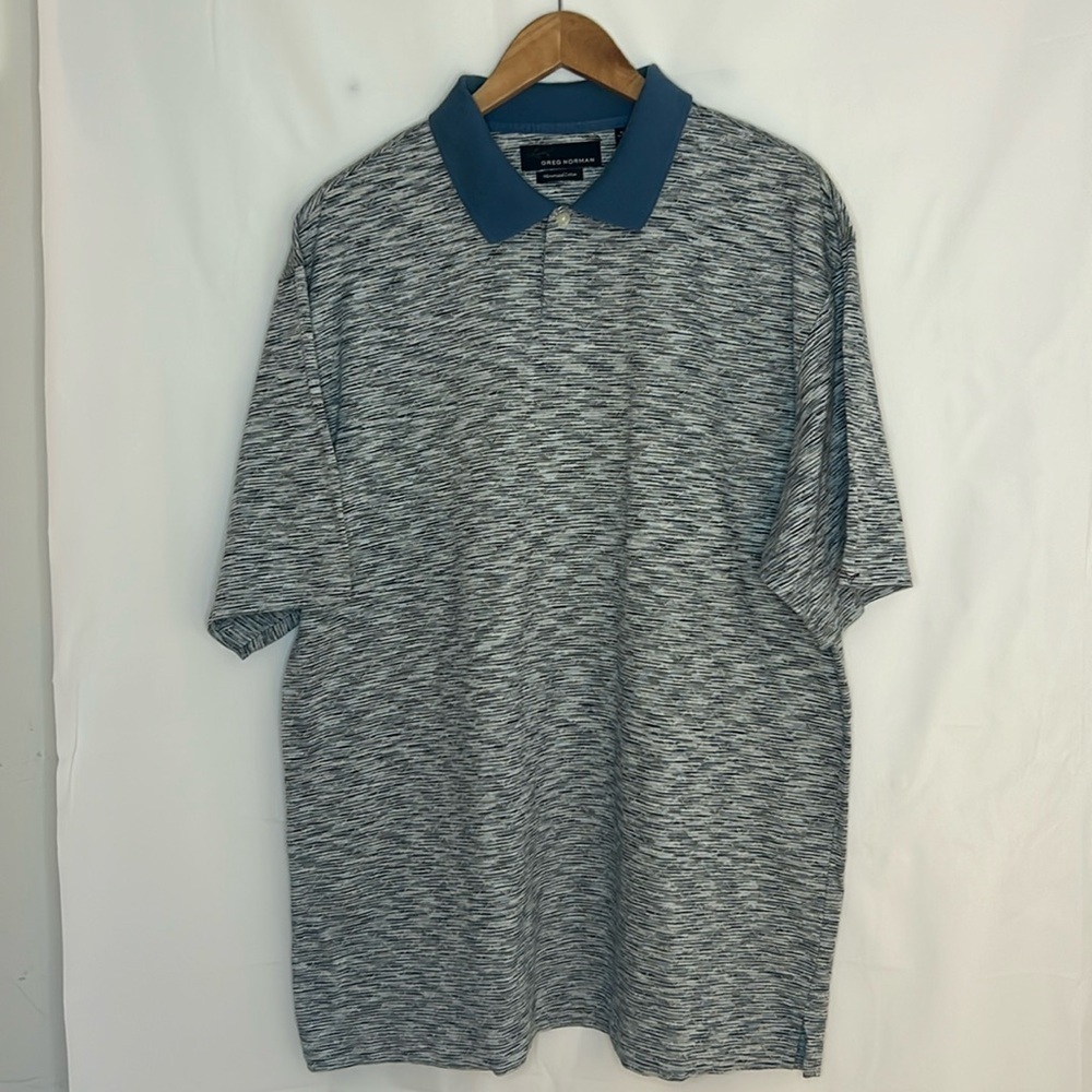 Greg Norman golf shirt men’s size large 100% cotton athleisure Gorpcore blue